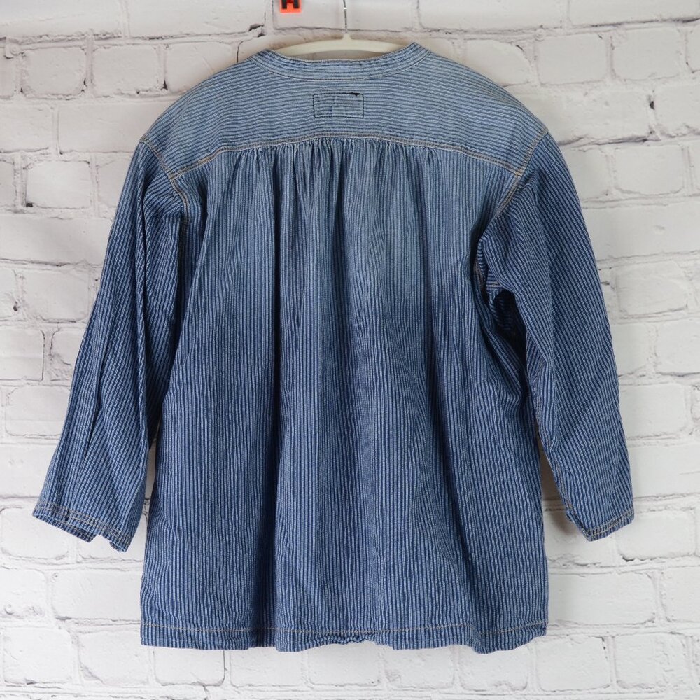 CURRENT/ELLIOTT Pintuck Chambray Railroad Stripe Shirt - Picture 3 of 10
